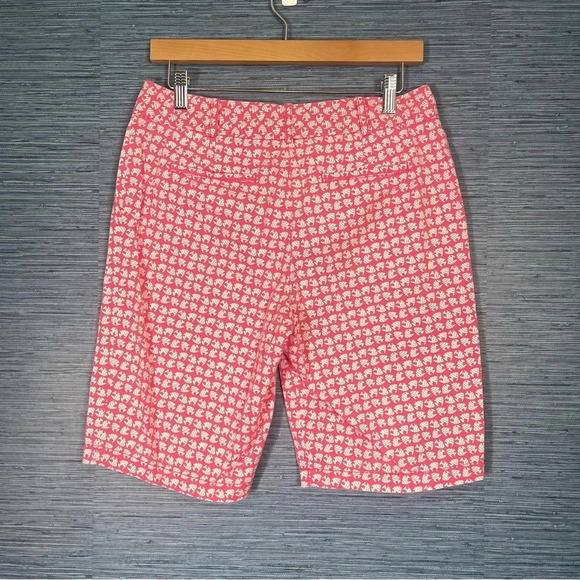 Talbots Pink Fish Pattern High Rise Cotton Blend Walking Shorts Women’s Size 4 - Picture 4 of 5